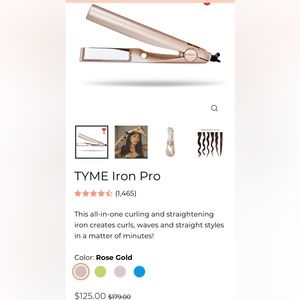 TYME Iron Pro in rose gold. BRAND NEW